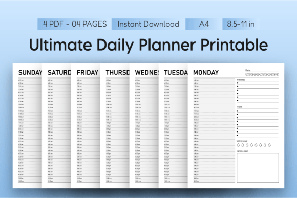 Download Ultimate Daily Planner Printable - Daily planner printable Collection