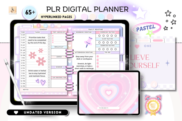 Download PLR Resell Canva Undated Digital Planner - Digital planner Collection