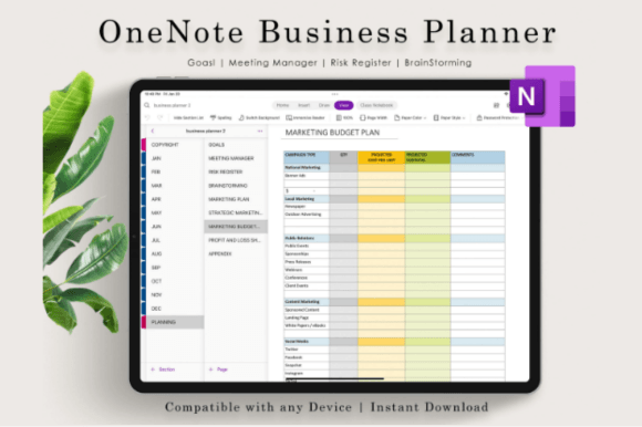 Download Onenote Business Planner,Digital Planner - Digital planner Collection