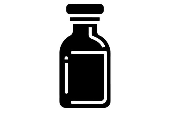 Download Liquid Medicine Bottle Black Line Art - Black line Collection