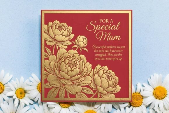 Download Embossed Floral Mothers Day Card PNG - Mothers day Collection