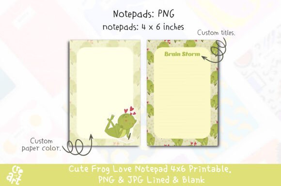 Download Cute Frog Love Printable Notepad - Premium Resources