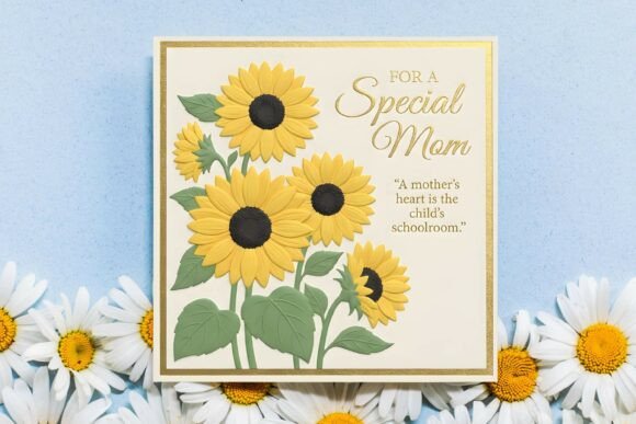 Download Embossed Floral Mothers Day Card PNG - Mothers day Collection