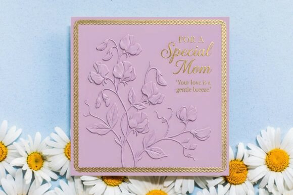 Download Embossed Floral Mothers Day Card PNG - Mothers day Collection