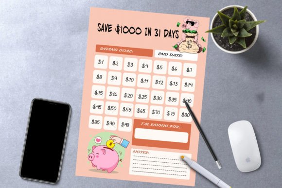 Download Pig Cool Saving Tracker Cute Printable - Premium Resources