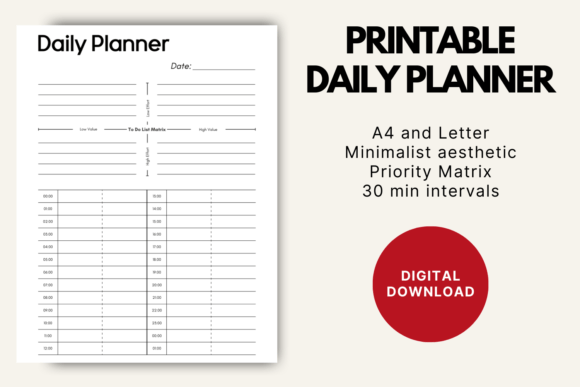 Download Minimalist Daily Planner Printable - Daily planner printable Collection